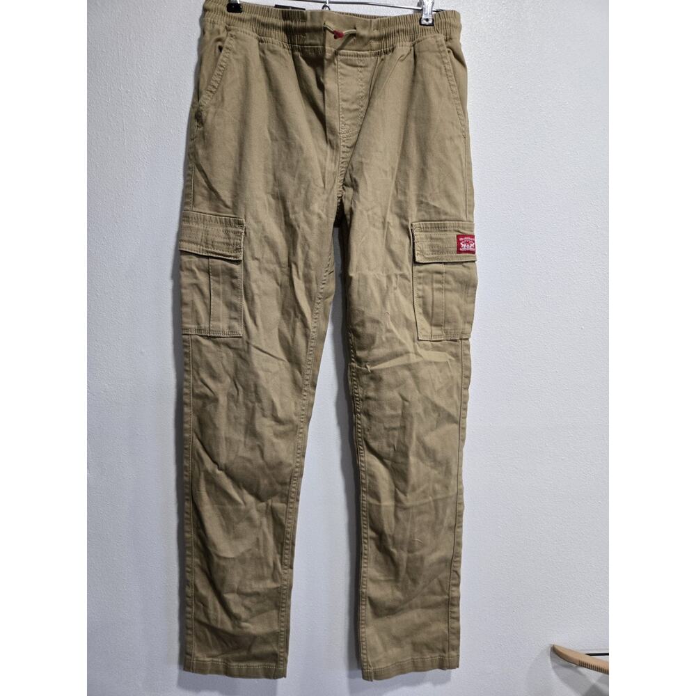 Levi’s Cargo Pants Youth Boys 16 Khaki Stretch Jogger Style NWT